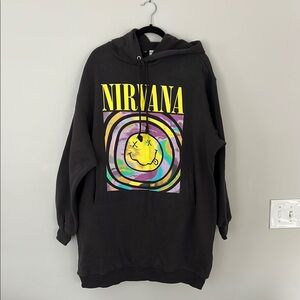 H&M Nirvana Dark Grey Hoodie Dress